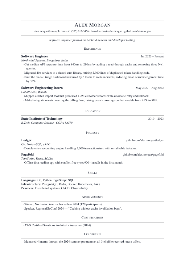 Elegant resume template